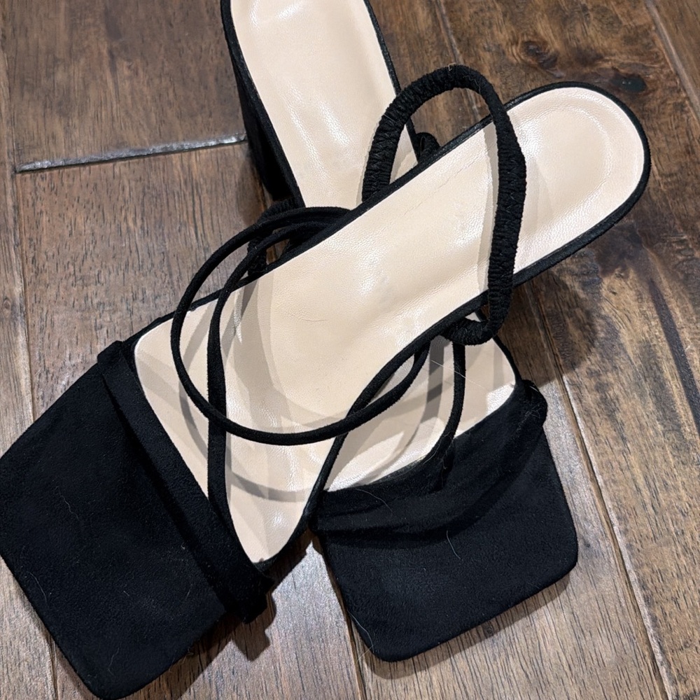 SHEIN Black Strappy Heels